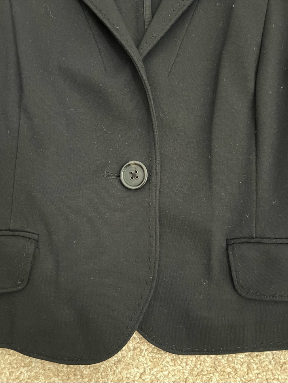 Banana Republic Black Single-Button Women's Tailored Crop Blazer Size 0P - Picture 4 of 7